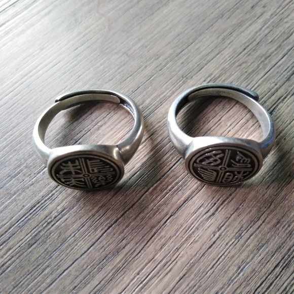 SILVER pair rings size adjustable - Picture 4 of 5